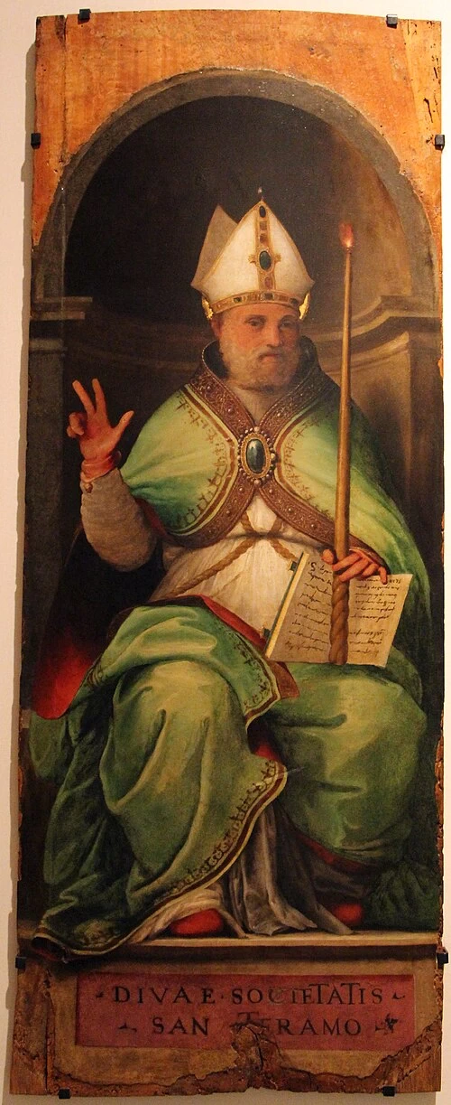 Perin del Vaga - Polittico di sant'Eradmo, Accademia Ligustica di Belle Arti, Genova, dettaglio 1